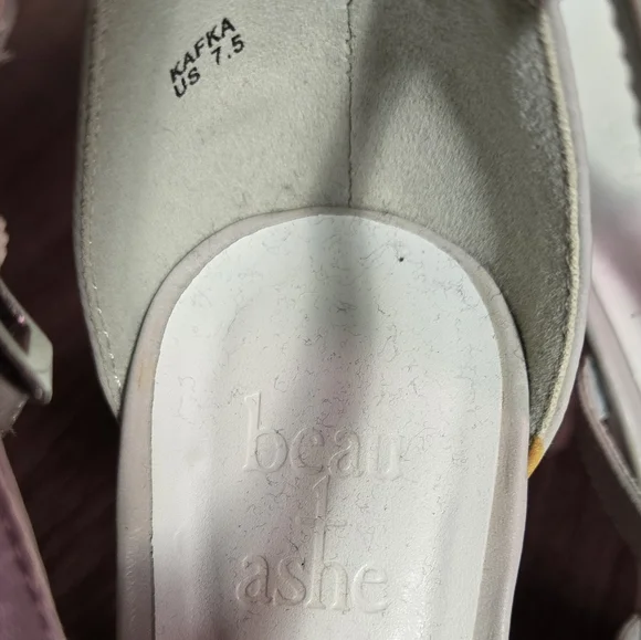 Beau & Ashe sporty gladiator gray & white heels STUNNING  Sz7.5 - Picture 3 of 10